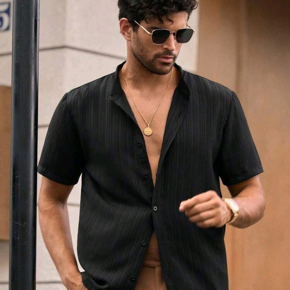 Stylish Black Button Down Shirt for Men